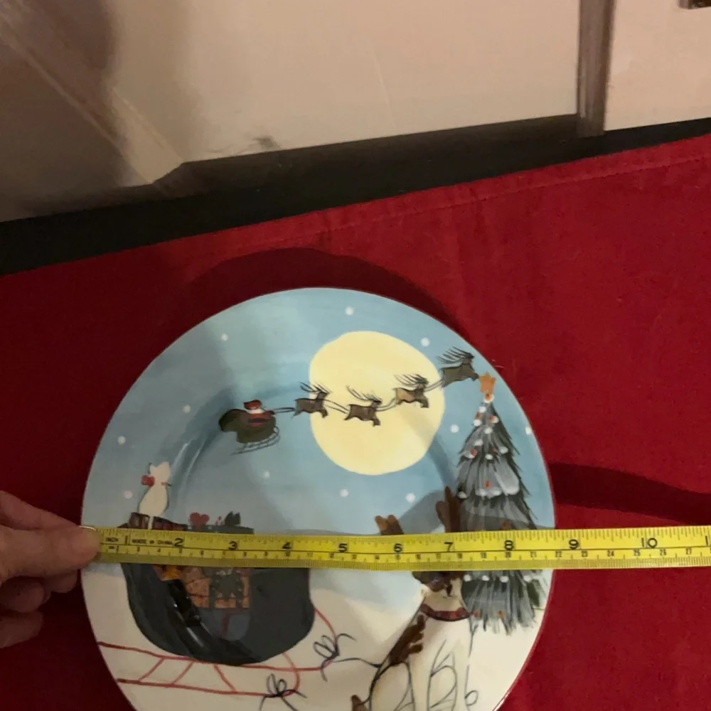 Holiday Reindeer Dog Decorative Plate